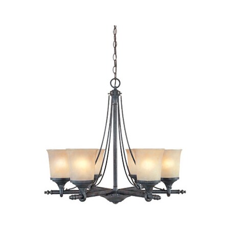 Designers Fountain Weathered Saddle Six Light Up Lighting Chandelier from the Austin Coll 97386-WSD